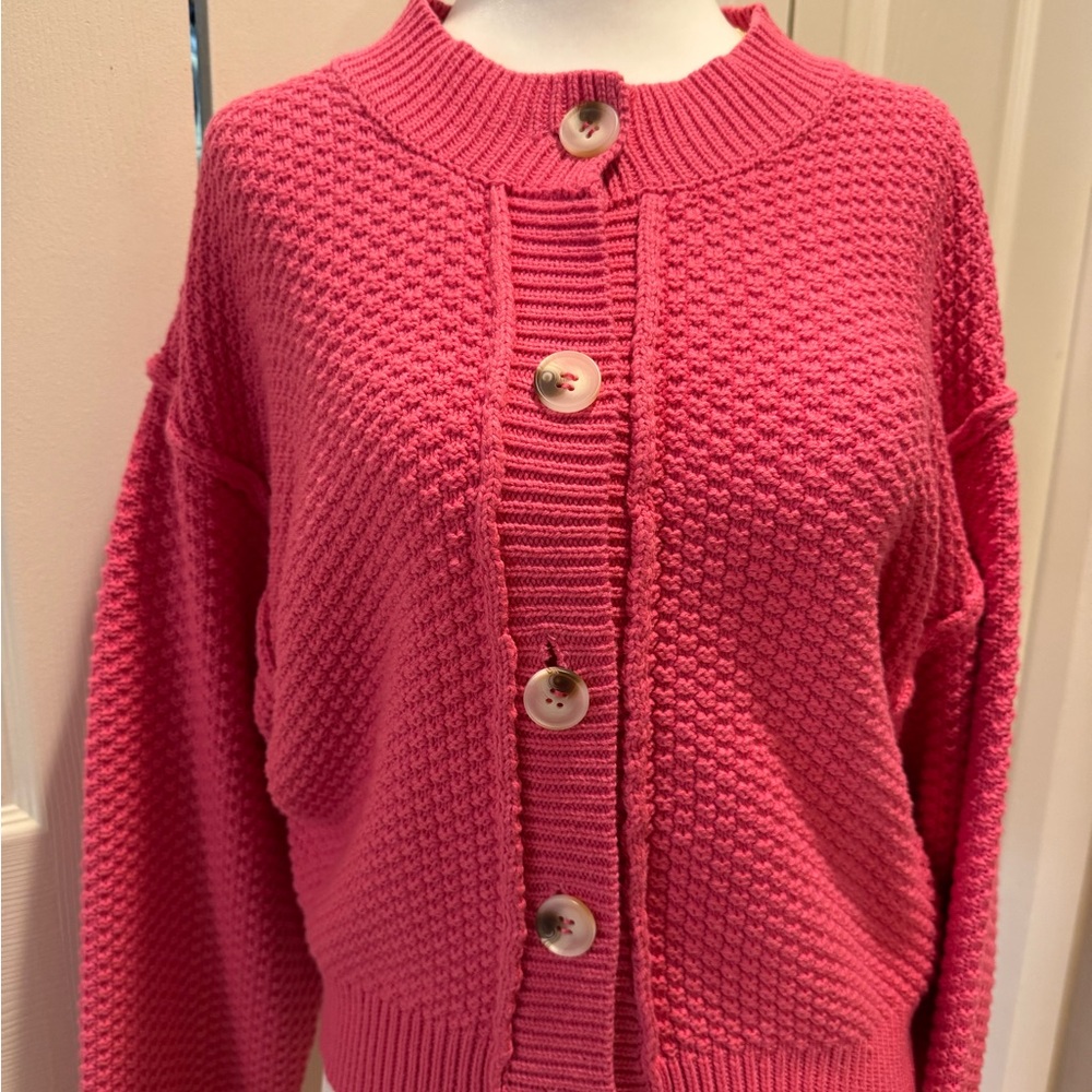 🩷 LAVENDER J Fuschia Pink Button-Up Cardigan - Picture 4 of 8
